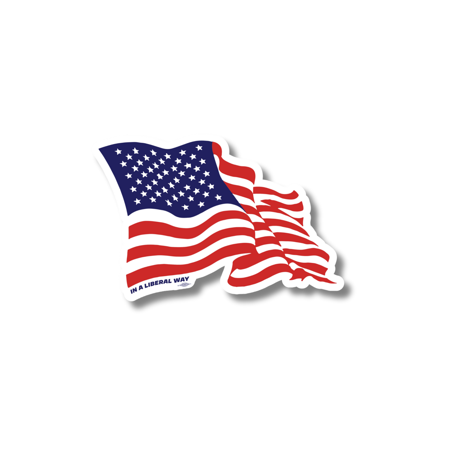 Flag In A Liberal Way Sticker
