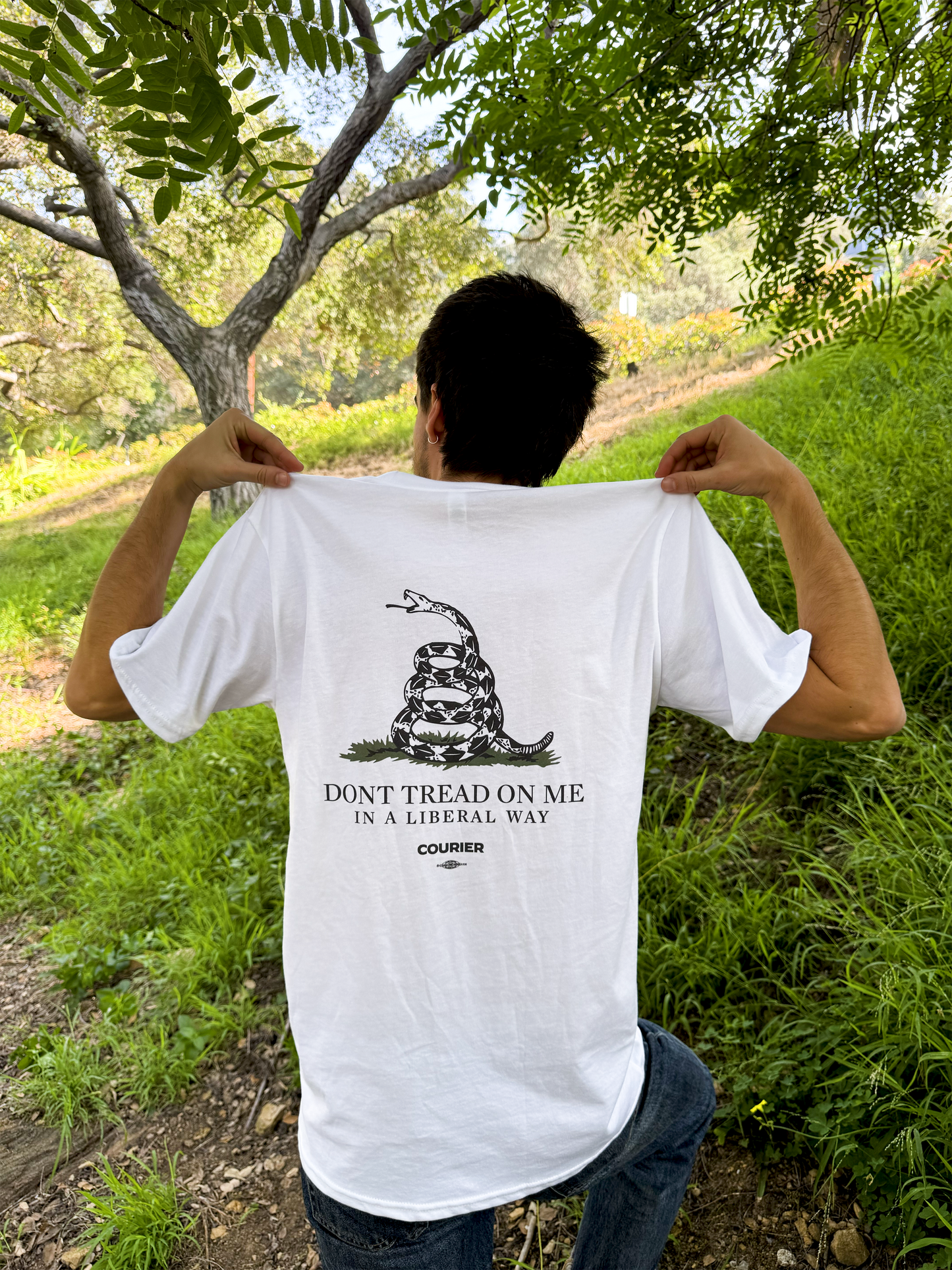 Don't Tread On Me In A Liberal Way Crewneck Tee